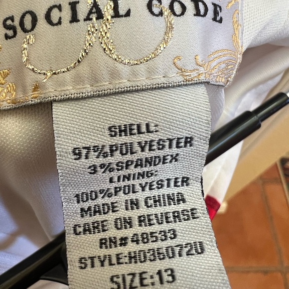 Social Code Strapless Rose Print Ruffle Dress Size 13 Romantic - Picture 4 of 5